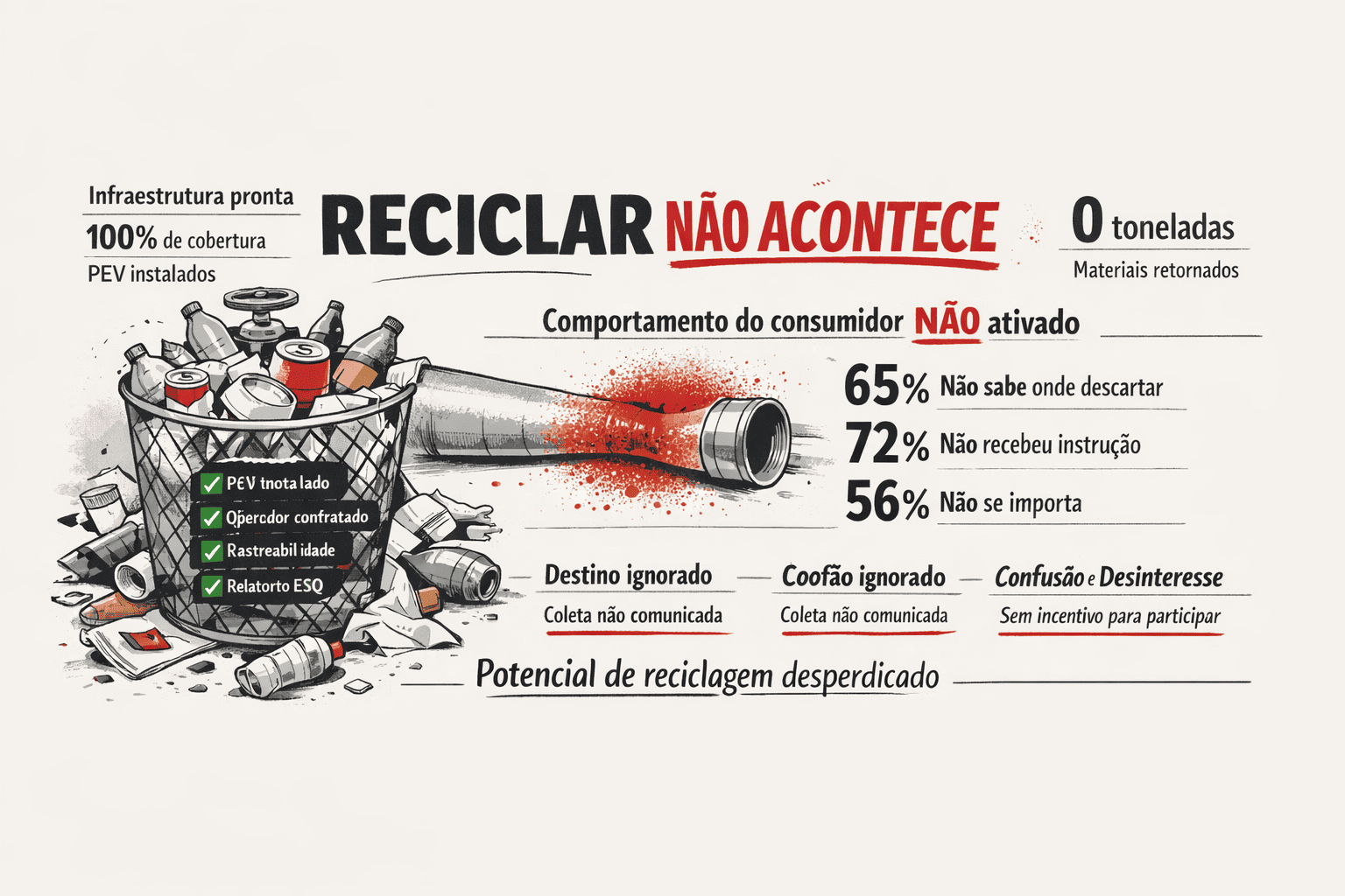 Diagrama de gap entre infraestrutura instalada e ativação do consumidor — PEV instalado e fluxo zero