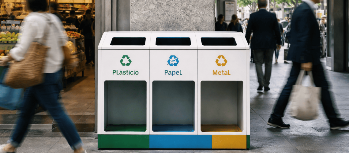 Ponto de entrega voluntária vazio em local de alto fluxo — problema sistêmico de logística reversa